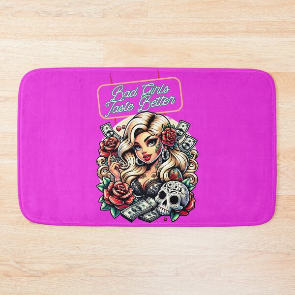 Item preview, Bad Girls Taste Better – Pin Up Girl, Roses & Sugar Skull Tattoo Style designed and sold by JagabondCustom.