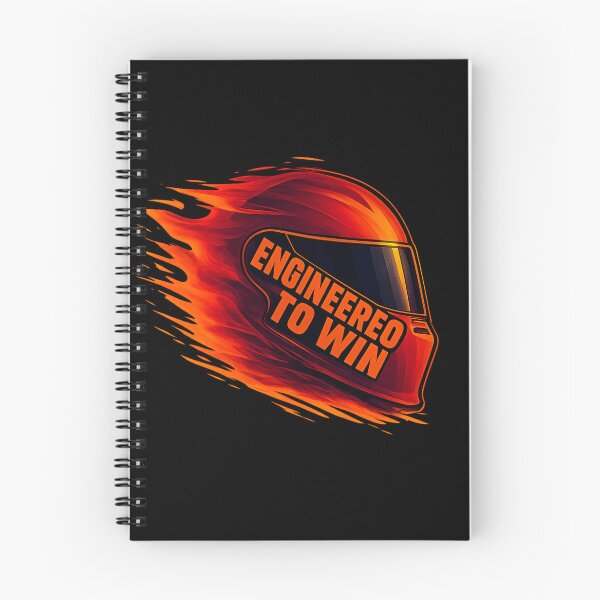 Item preview, Engineered to Win - Racing Helmet with Flames and Motion Typography designed and sold by MKreative Studio.
