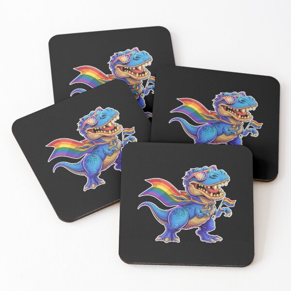 Item preview, Dinosaur Gay Pride Flag LGBT Lesbian Bisexual T rex  designed and sold by MarkLeedsArt.