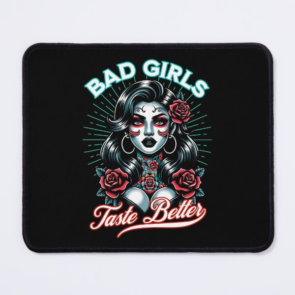 Item preview, Bad Girls Taste Better – Dark Pinup Tattoo Girl with Roses (Chicana Style) designed and sold by JagabondCustom.