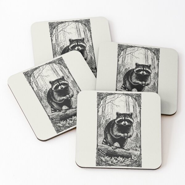 Item preview, Raccoon Ornamental Frame Vintage Wildlife designed and sold by RPrintPulse.