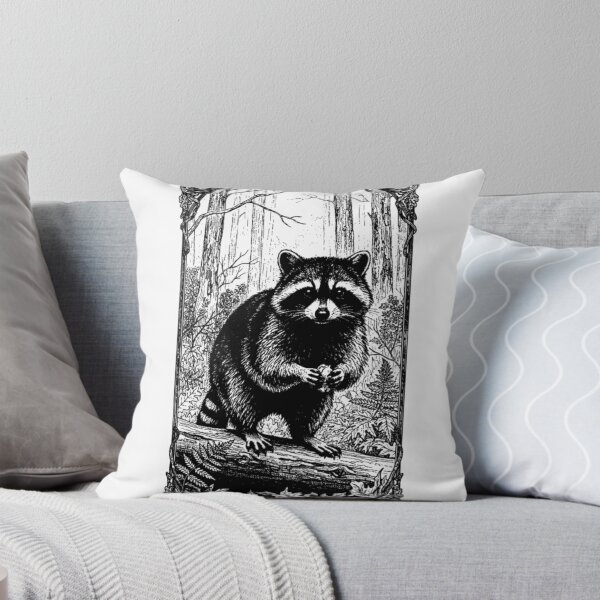 Item preview, Raccoon Ornamental Frame Vintage Wildlife designed and sold by RPrintPulse.