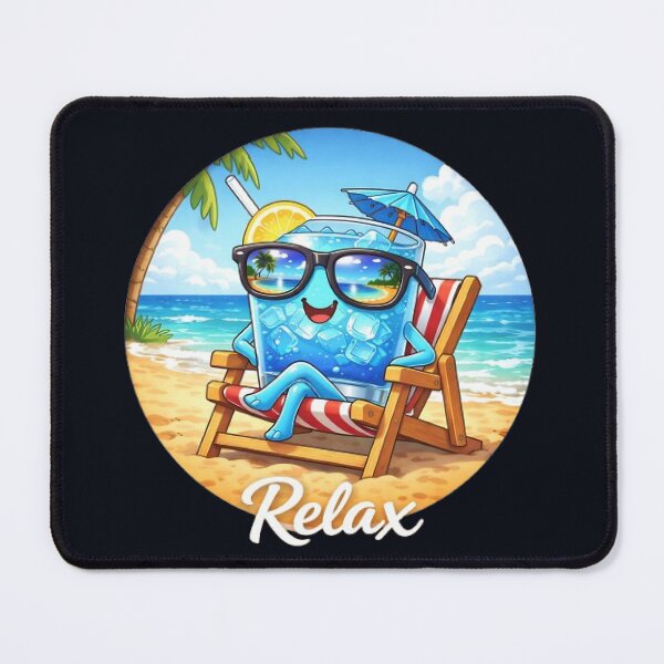 Item preview, Relax & Chill – Cute Blue Drink on the Beach designed and sold by BoB-66.