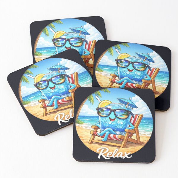 Item preview, Relax & Chill – Cute Blue Drink on the Beach designed and sold by BoB-66.