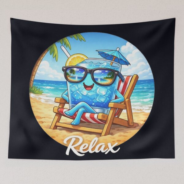 Item preview, Relax & Chill – Cute Blue Drink on the Beach designed and sold by BoB-66.