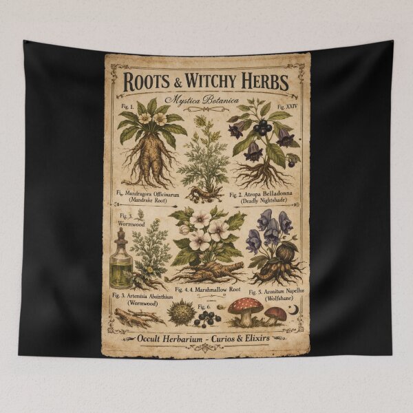 Item preview, Roots and Witchy Herbs Plate designed and sold by Mouraludia.