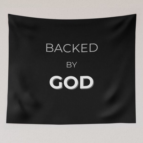 Item preview, Backed by GOD — Vertical Minimalist Faith Design designed and sold by QuietRootStudio.
