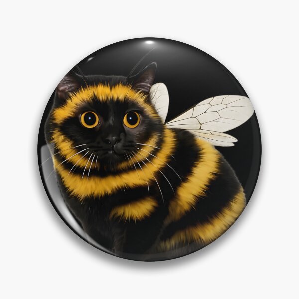 Item preview, Cute Bumblebee Cat Illustration, Funny Bee Cat Hybrid Animal Art, Adorable Yellow Black Striped Kitty Aesthetic Gift Design designed and sold by JoyBoyStudio1.
