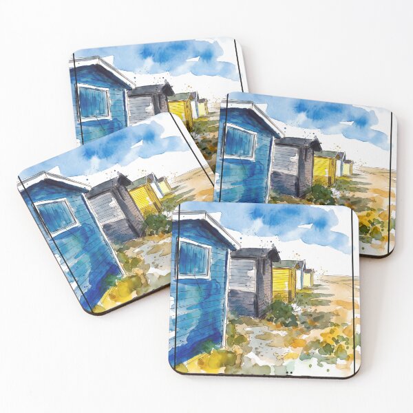 Item preview, A Simple Place, Skanör, Sweden with name and inner frame - watercolor illustration designed and sold by clausbjoern.