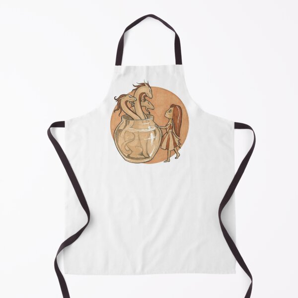 Item preview, Girl and the Three-Headed Hydra - Hand-Drawn Fairytale illustration designed and sold by BlackLineLab.