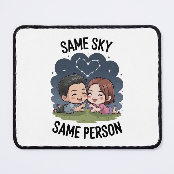 Item preview, Same Sky Same Person – Romantic Soulmate Couple Illustration designed and sold by Christomized.