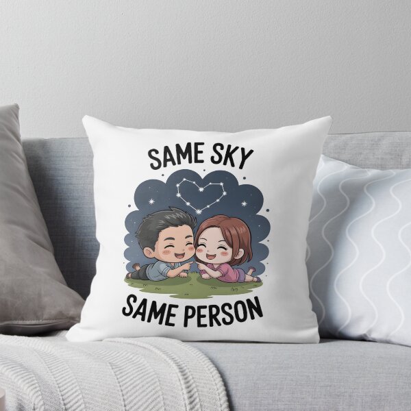 Item preview, Same Sky Same Person – Romantic Soulmate Couple Illustration designed and sold by Christomized.