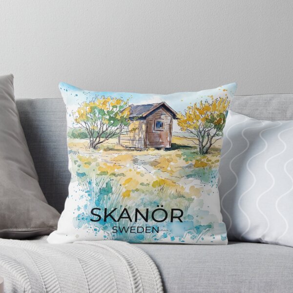 Item preview, Autumn light at Skanör Sweden with name - watercolor illustration designed and sold by clausbjoern.