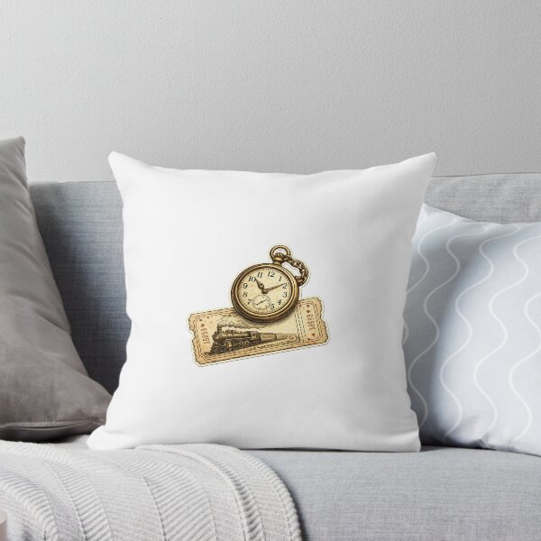 Item preview, Train ticket & pocket watch – nostalgic railway travel motif designed and sold by LongIslandDesgn.