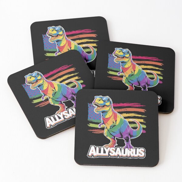 Item preview, Dinosaur T Rex LGBT Gay Pride Flag Allysaurus Ally Men Boys  designed and sold by MarkLeedsArt.