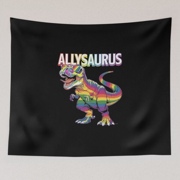Item preview, Dinosaur T Rex LGBT Gay Pride Flag Allysaurus Ally Men Boys 1  designed and sold by DigitaldeligArt.