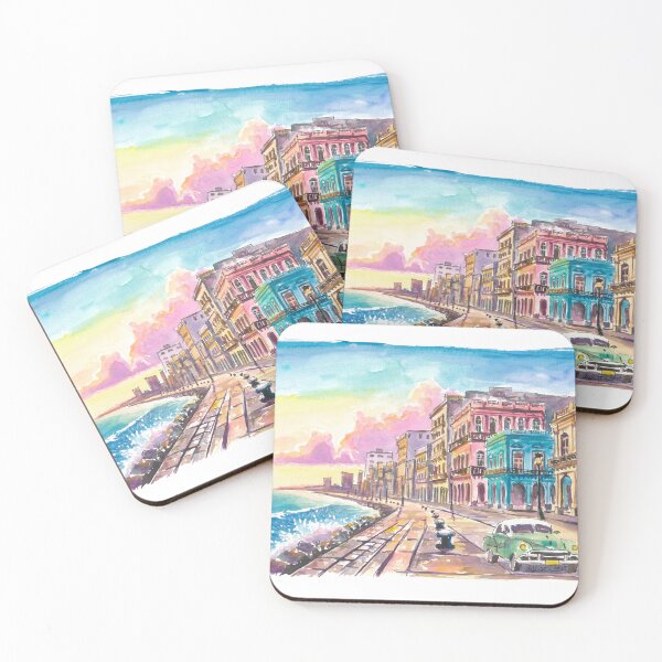 Item preview, Timeless Havana Malecón with Oldtimers and Weathered Colonial Facades designed and sold by artshop77.