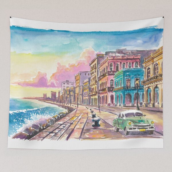 Item preview, Timeless Havana Malecón with Oldtimers and Weathered Colonial Facades designed and sold by artshop77.