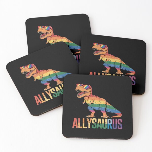 Item preview, Dinosaur T Rex LGBT Gay Pride Flag Allysaurus Ally Men Boys 3  designed and sold by MarkLeedsArt.