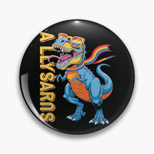 Item preview, Dinosaur T Rex LGBT Gay Pride Flag Allysaurus Ally Men Boys 12  designed and sold by DigitaldeligArt.