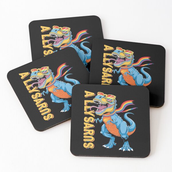 Item preview, Dinosaur T Rex LGBT Gay Pride Flag Allysaurus Ally Men Boys 12  designed and sold by DigitaldeligArt.