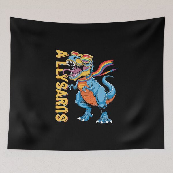 Item preview, Dinosaur T Rex LGBT Gay Pride Flag Allysaurus Ally Men Boys 12  designed and sold by DigitaldeligArt.