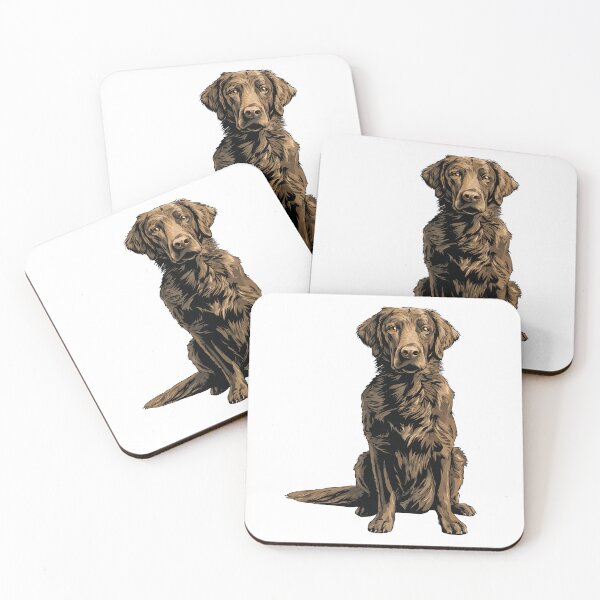 Item preview, Brown Flat Coated Retriever Dog Illustration designed and sold by whyitsme.