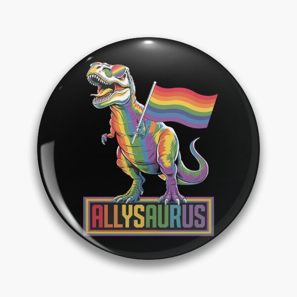 Item preview, Dinosaur T Rex LGBT Gay Pride Flag Allysaurus Ally Men Boys1  designed and sold by MarkLeedsArt.