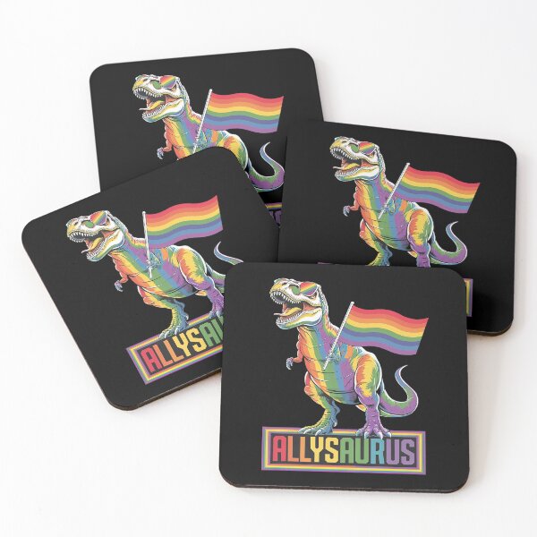 Item preview, Dinosaur T Rex LGBT Gay Pride Flag Allysaurus Ally Men Boys1  designed and sold by MarkLeedsArt.