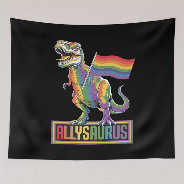 Item preview, Dinosaur T Rex LGBT Gay Pride Flag Allysaurus Ally Men Boys1  designed and sold by MarkLeedsArt.