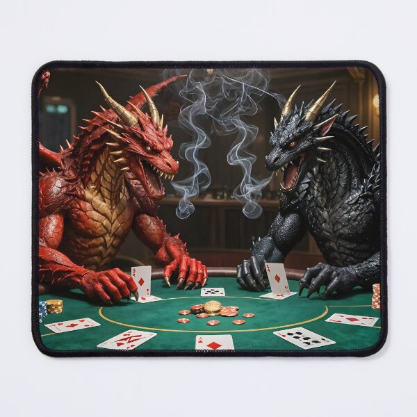 Item preview, Two dragons playing poker in a casino designed and sold by adriansmith31.
