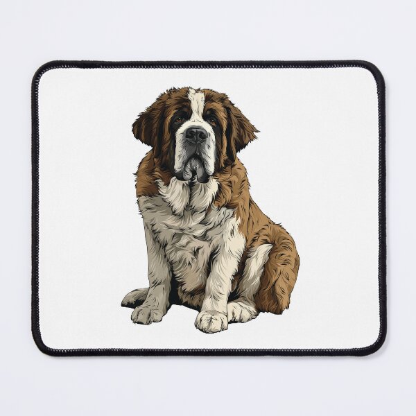 Item preview, Brown and White St Bernard Dog Illustration designed and sold by whyitsme.