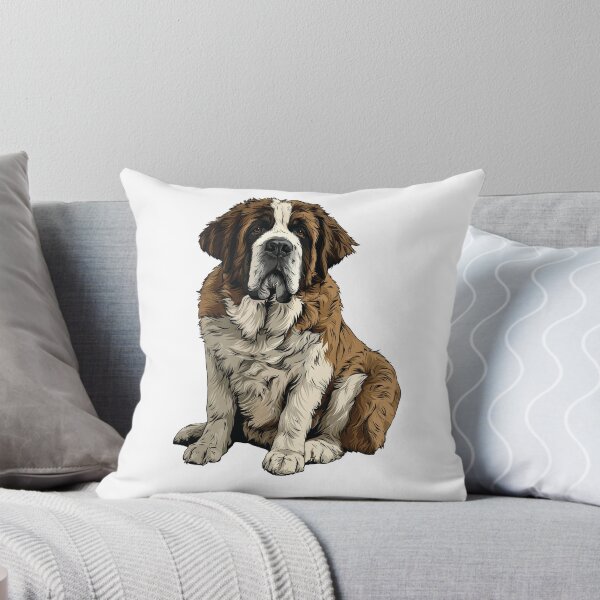 Item preview, Brown and White St Bernard Dog Illustration designed and sold by whyitsme.