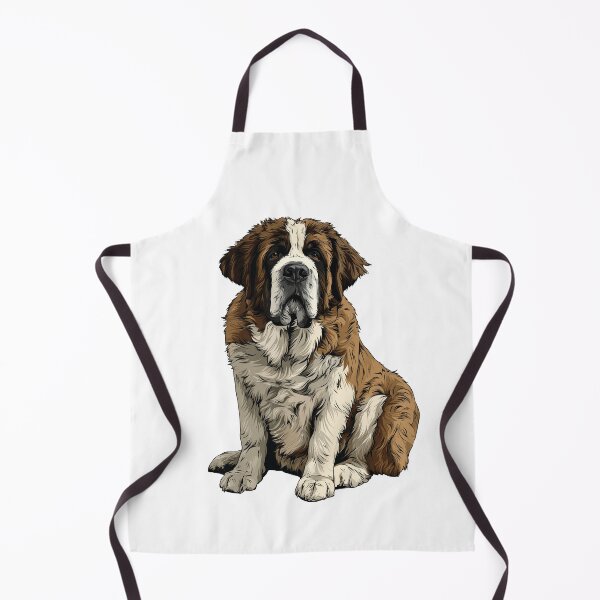 Item preview, Brown and White St Bernard Dog Illustration designed and sold by whyitsme.