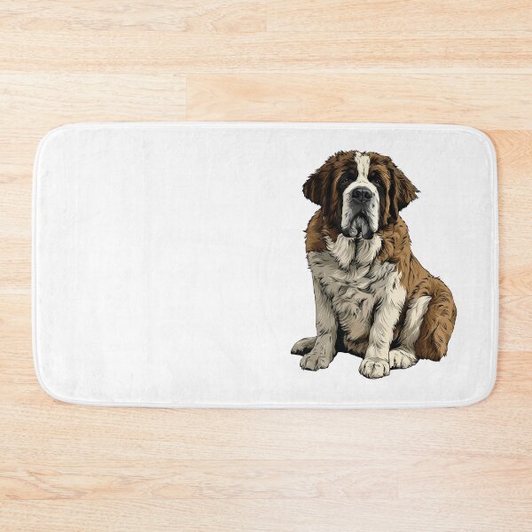 Item preview, Brown and White St Bernard Dog Illustration designed and sold by whyitsme.