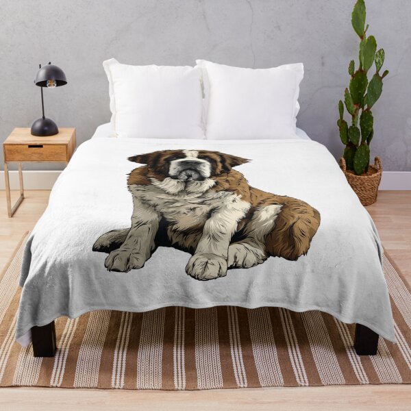 Item preview, Brown and White St Bernard Dog Illustration designed and sold by whyitsme.