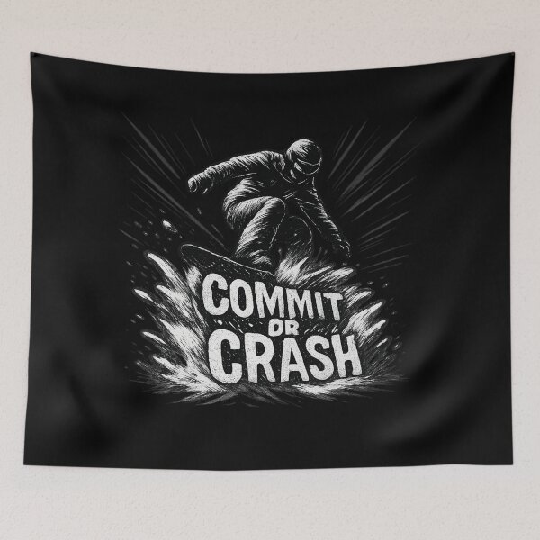 Item preview, Commit or Crash - Extreme Snowboard Impact Graphic designed and sold by MKreative Studio.