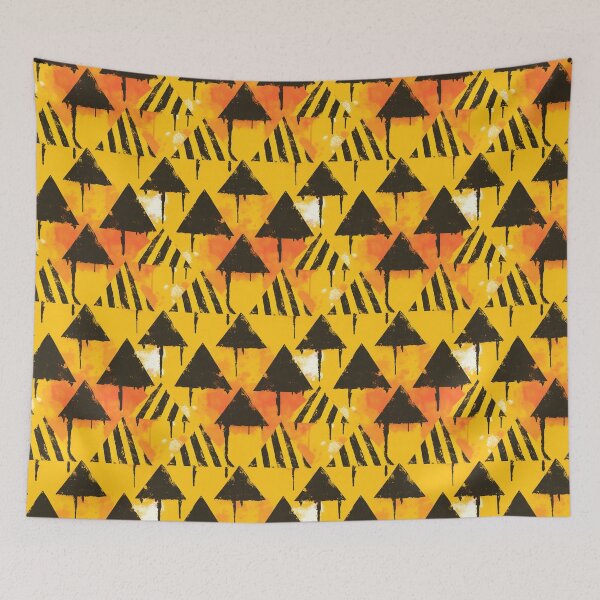 Item preview, Hazard Stripe Triangle Grunge Pattern designed and sold by bubblegoth.