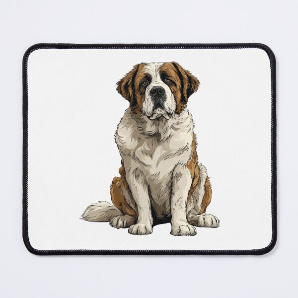 Item preview, Red and White St Bernard Dog Illustration designed and sold by whyitsme.