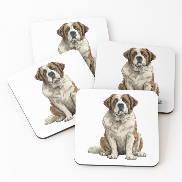 Item preview, Red and White St Bernard Dog Illustration designed and sold by whyitsme.