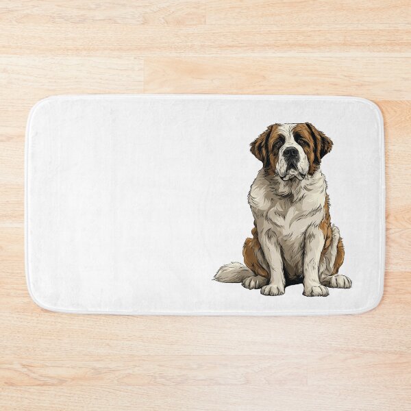 Item preview, Red and White St Bernard Dog Illustration designed and sold by whyitsme.