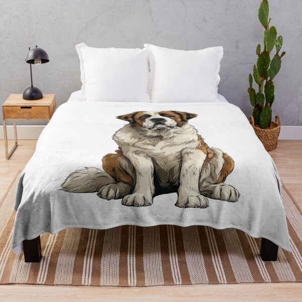 Item preview, Red and White St Bernard Dog Illustration designed and sold by whyitsme.
