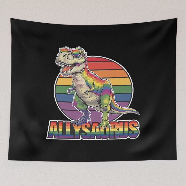 Item preview, LGBT Dinosaur T Rex Gay Pride Dino Allysaurus Rainbow  designed and sold by MarkLeedsArt.