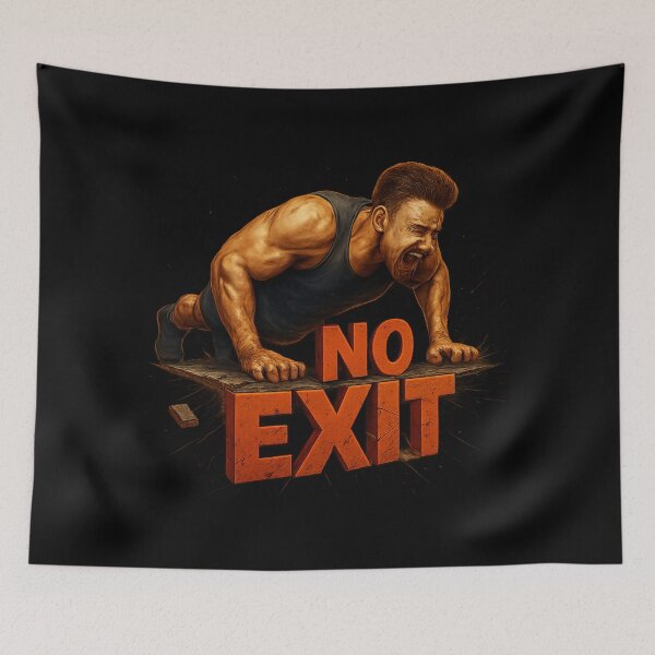 Item preview, NO EXIT - Hardcore CrossFit Power Push-Up Graphic designed and sold by MKreative Studio.