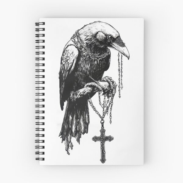 Item preview, Raven holding a cross necklace designed and sold by anytka.