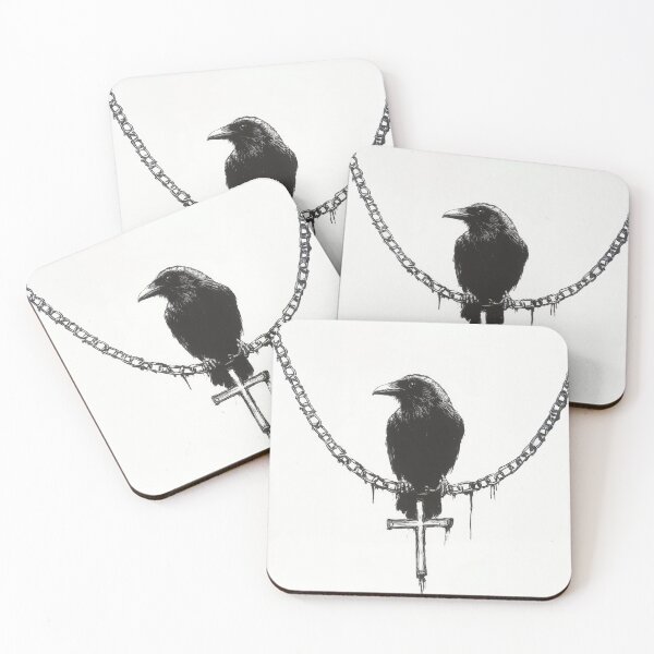 Item preview, Raven on chain with cross designed and sold by anytka.
