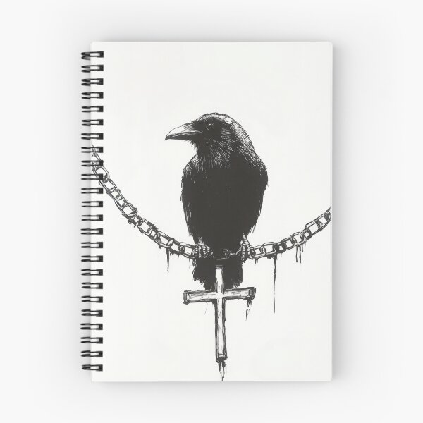Item preview, Raven on chain with cross designed and sold by anytka.
