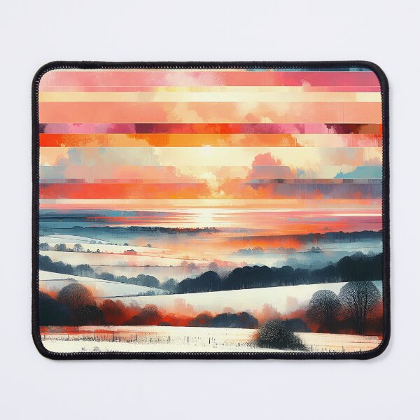 Item preview, Fields of Quiet Fire | Modern Sunrise Landscape designed and sold by Stoneflower-Art.