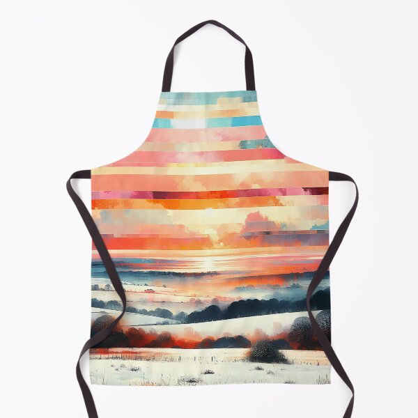 Item preview, Fields of Quiet Fire | Modern Sunrise Landscape designed and sold by Stoneflower-Art.