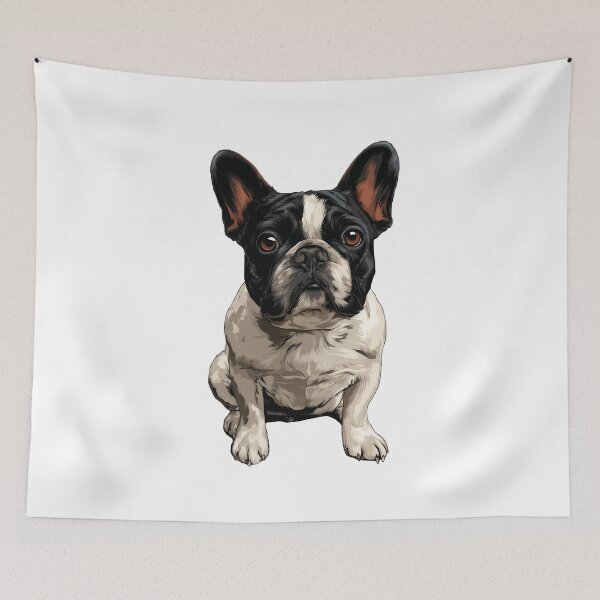 Item preview, Black and White Piebald French Bulldog Dog Illustration designed and sold by whyitsme.